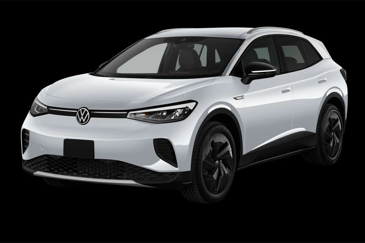 Schräge Frontansicht eines Volkswagen ID.4, freigestellt