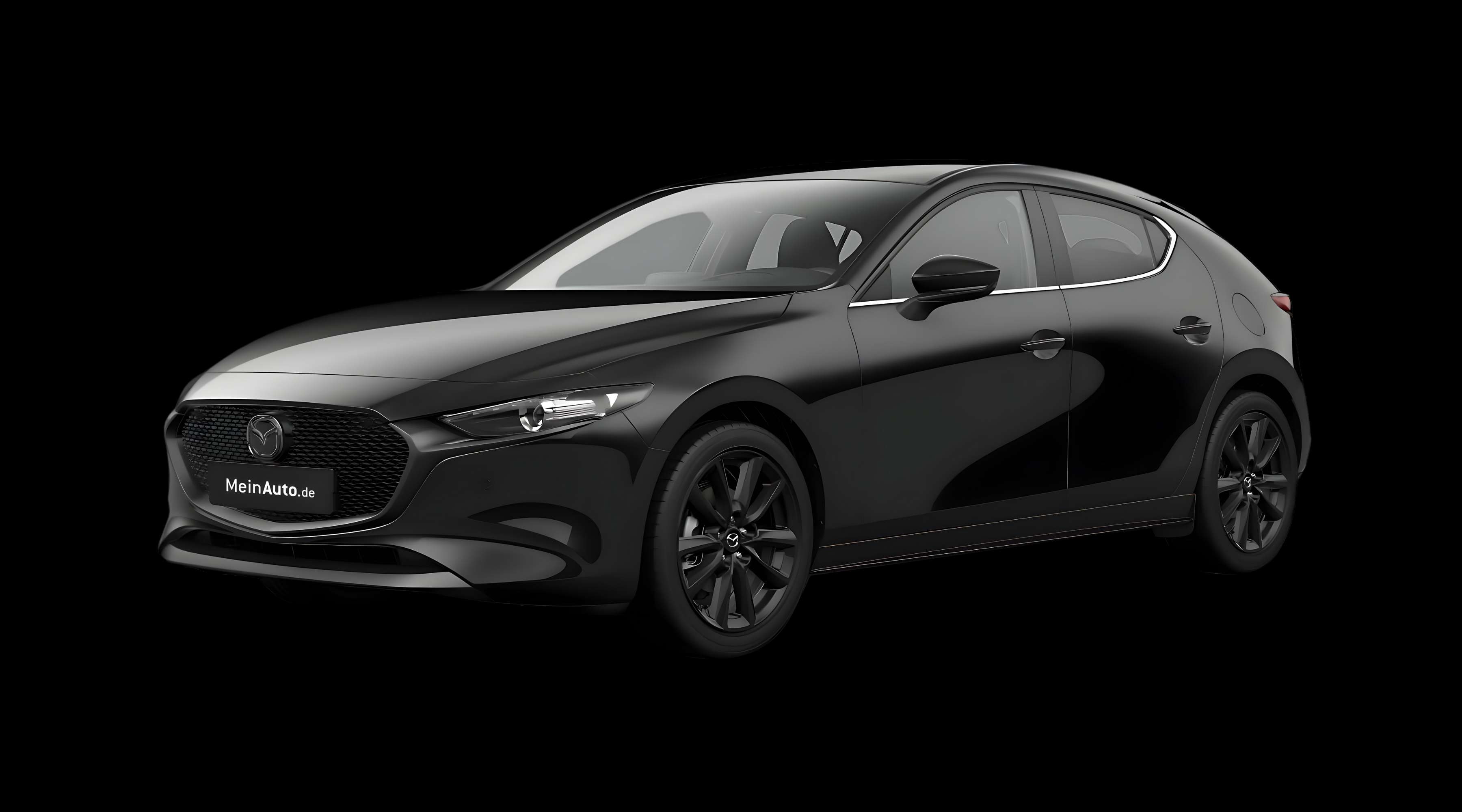 Schräge Frontansicht eines Mazda Mazda3, freigestellt