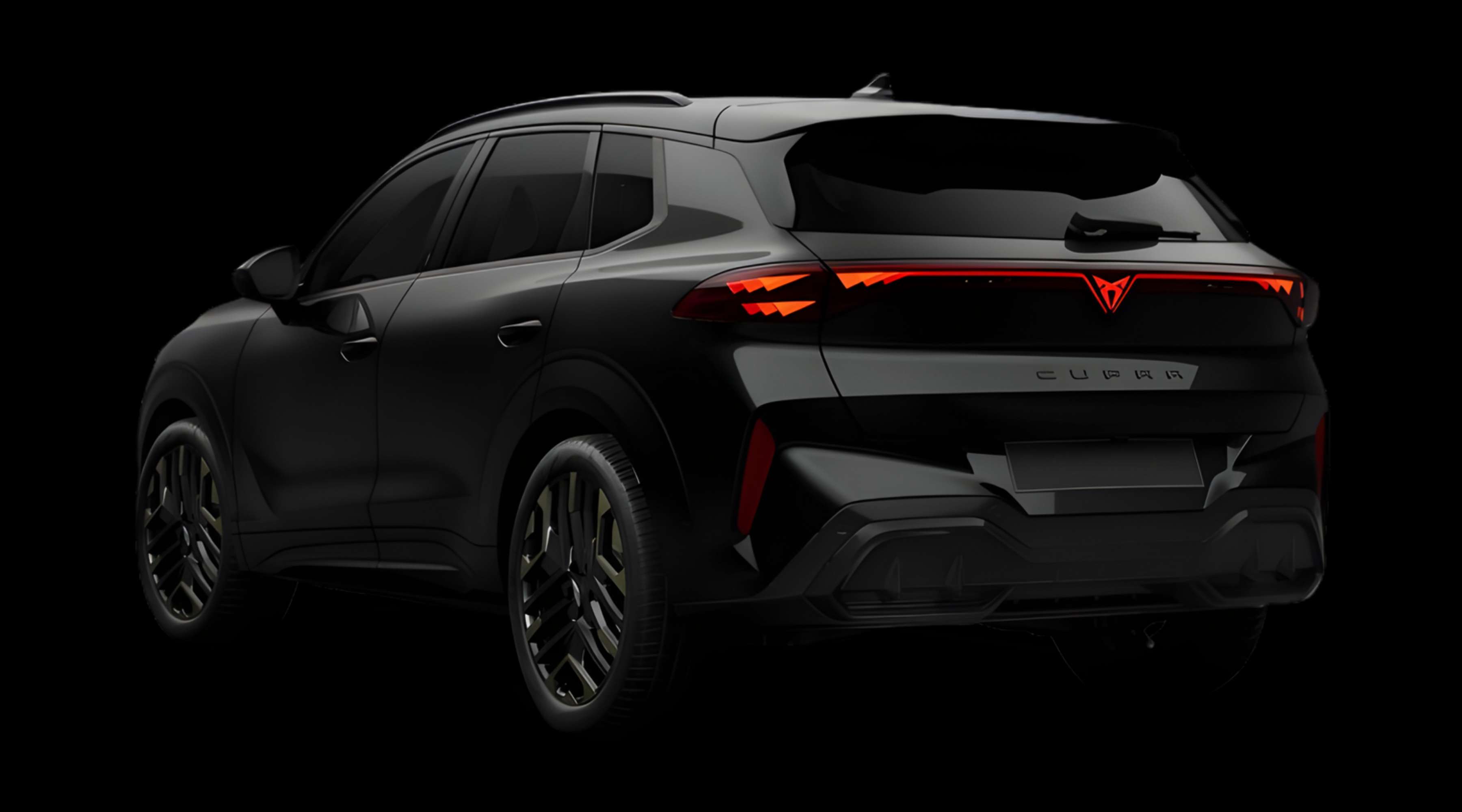 Schräge Heckansicht eines CUPRA Terramar, freigestellt