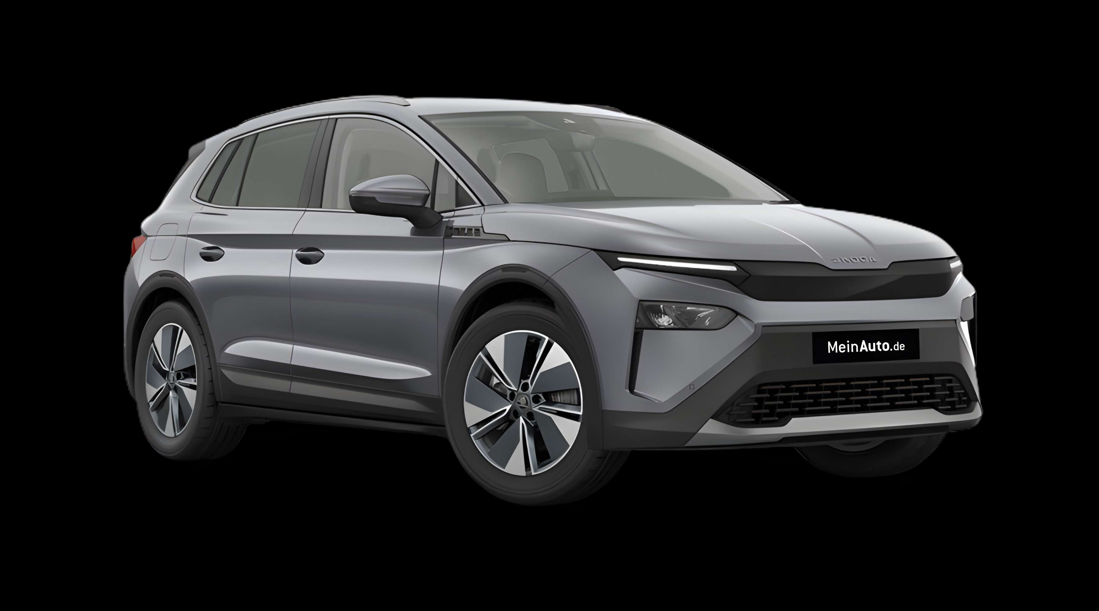 Schräge Frontansicht eines Skoda ELROQ, freigestellt