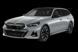 Schräge Frontansicht auf einen BMW i5 , freigestellt