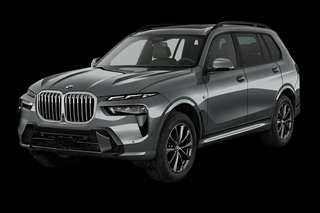 Schräge Frontansicht auf einen BMW X7 , freigestellt