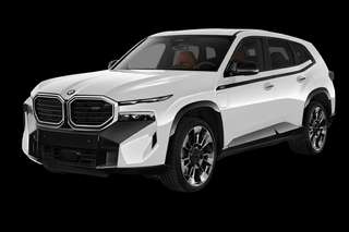 Schräge Frontansicht auf einen BMW XM , freigestellt