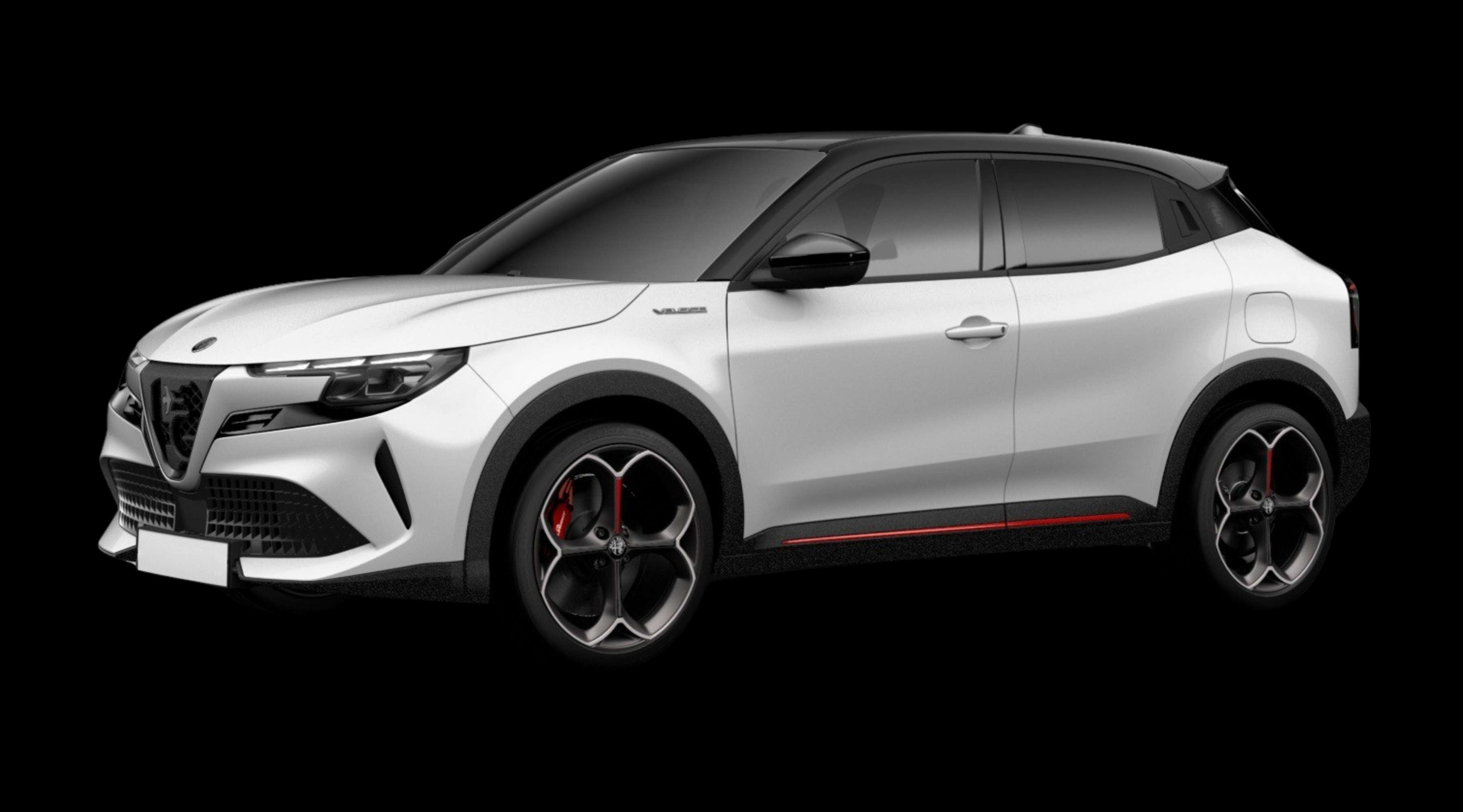 Schräge Frontansicht eines Alfa Romeo Junior, freigestellt