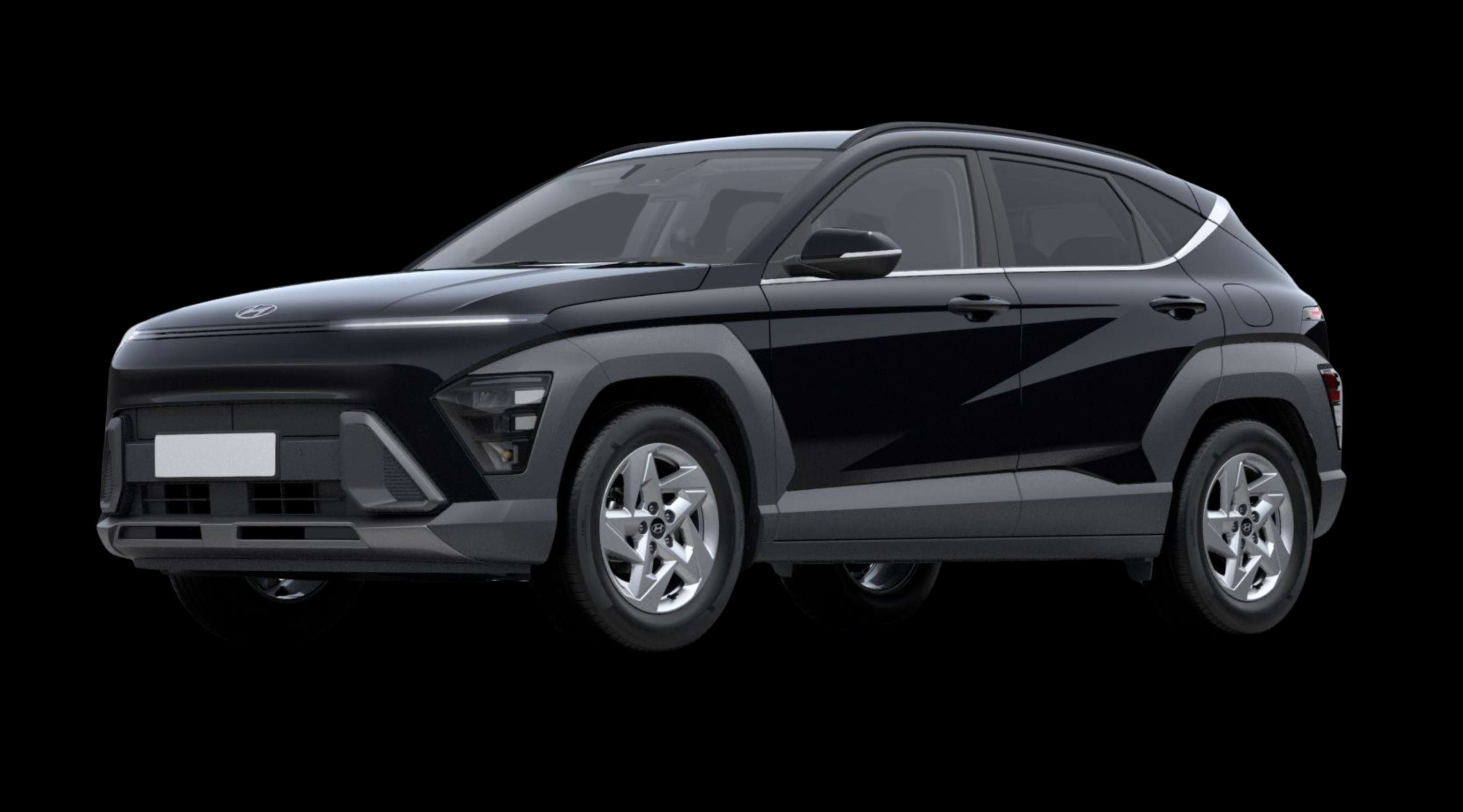 Schräge Frontansicht eines Hyundai Kona, freigestellt