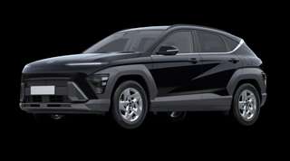 Schräge Frontansicht auf einen Hyundai Kona Trend, freigestellt