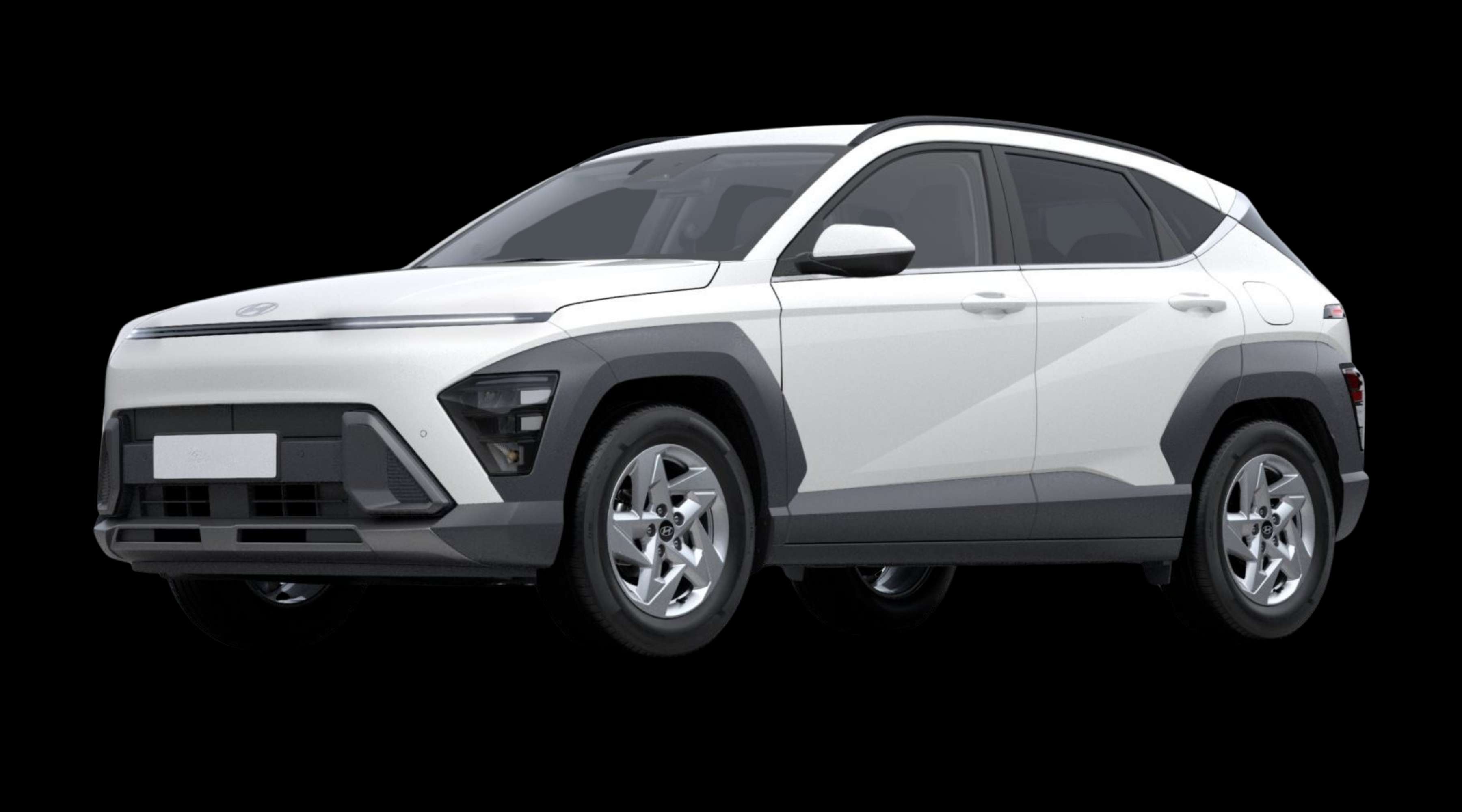 Schräge Frontansicht eines Hyundai Kona, freigestellt