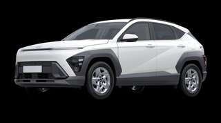 Schräge Frontansicht auf einen Hyundai Kona Trend, freigestellt