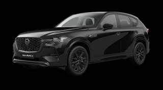 Schräge Frontansicht auf einen Mazda CX-60 Homura Plus, freigestellt