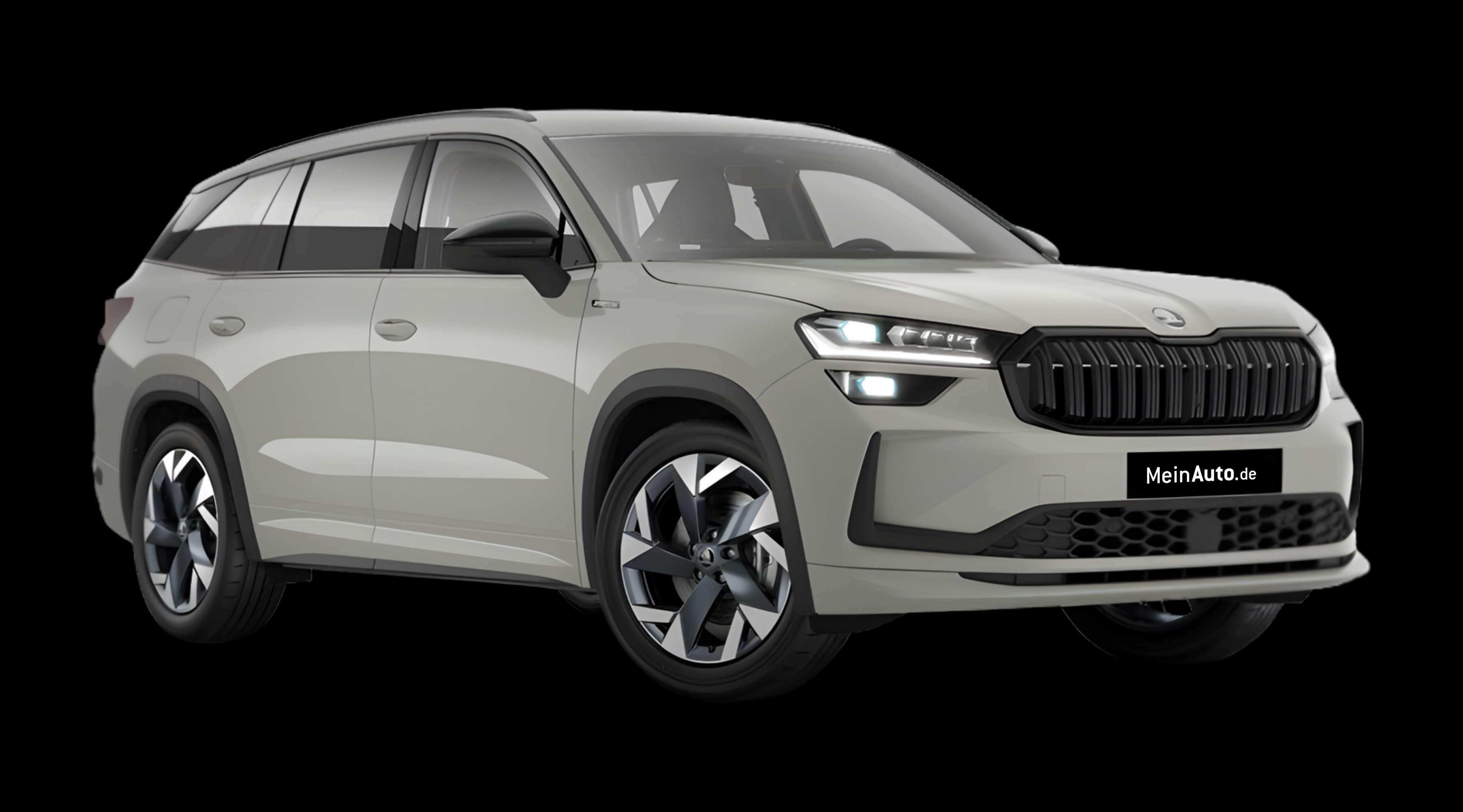 Schräge Frontansicht eines Skoda Kodiaq, freigestellt