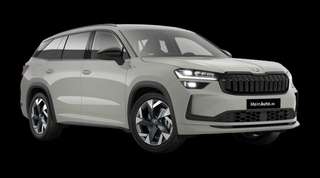 Schräge Frontansicht auf einen Skoda Kodiaq Sportline, freigestellt