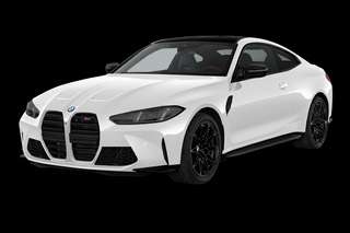 Schräge Frontansicht auf einen BMW 4er-Reihe M4, freigestellt