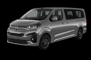 Schräge Frontansicht auf einen Citroën SpaceTourer Max, freigestellt