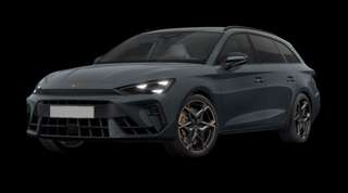 Schräge Frontansicht auf einen CUPRA Leon VZ Extreme, freigestellt