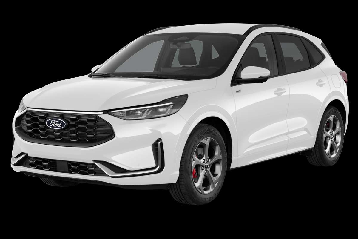 Schräge Frontansicht eines Ford Kuga, freigestellt