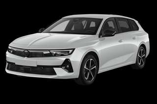 Schräge Frontansicht auf einen Opel Astra Edition, freigestellt