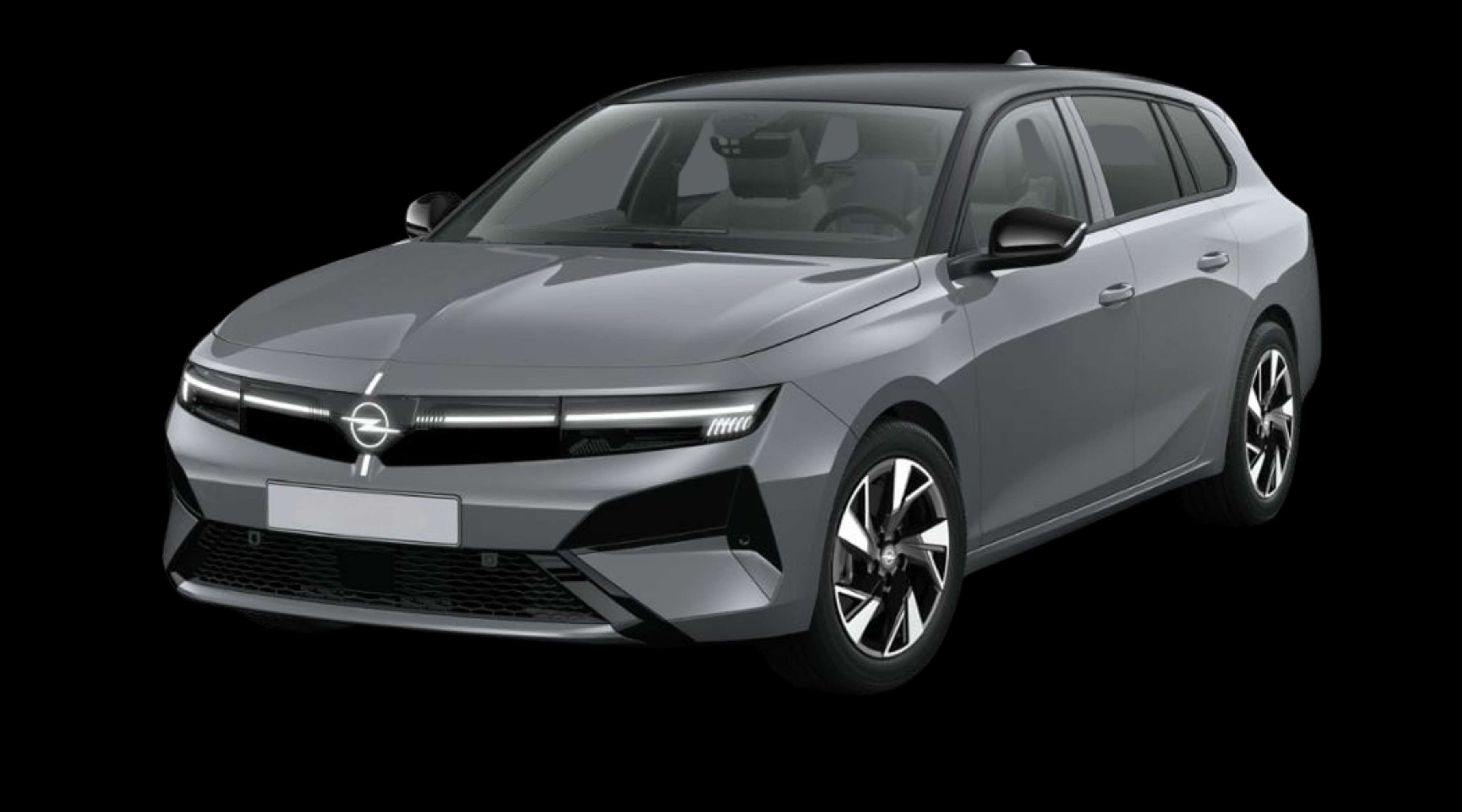 Schräge Frontansicht eines Opel Astra, freigestellt