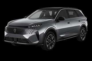 Schräge Frontansicht auf einen Peugeot 5008 Allure, freigestellt