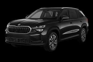 Schräge Frontansicht auf einen Skoda Kodiaq Selection, freigestellt