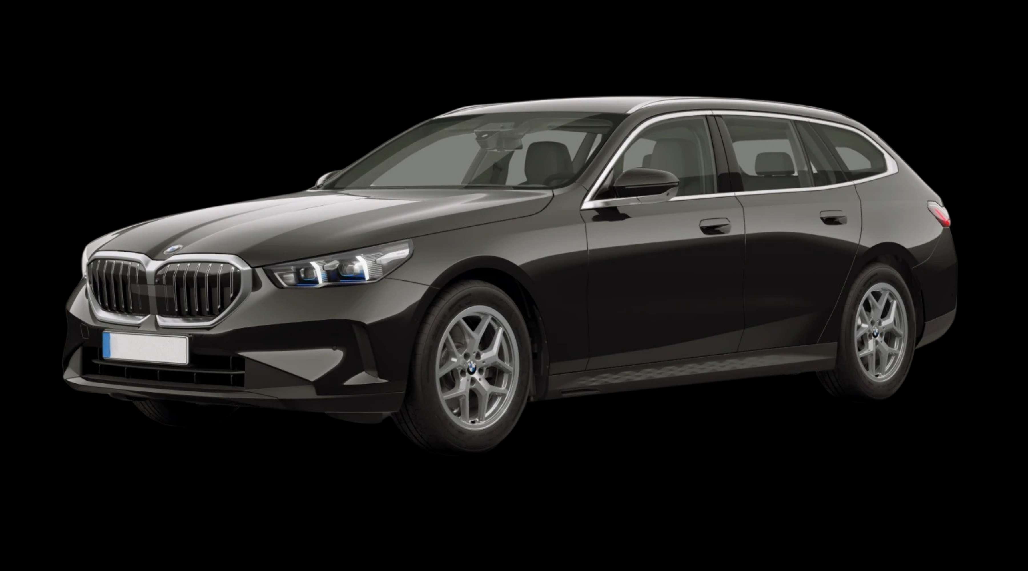 Schräge Frontansicht eines BMW 5er-Reihe, freigestellt