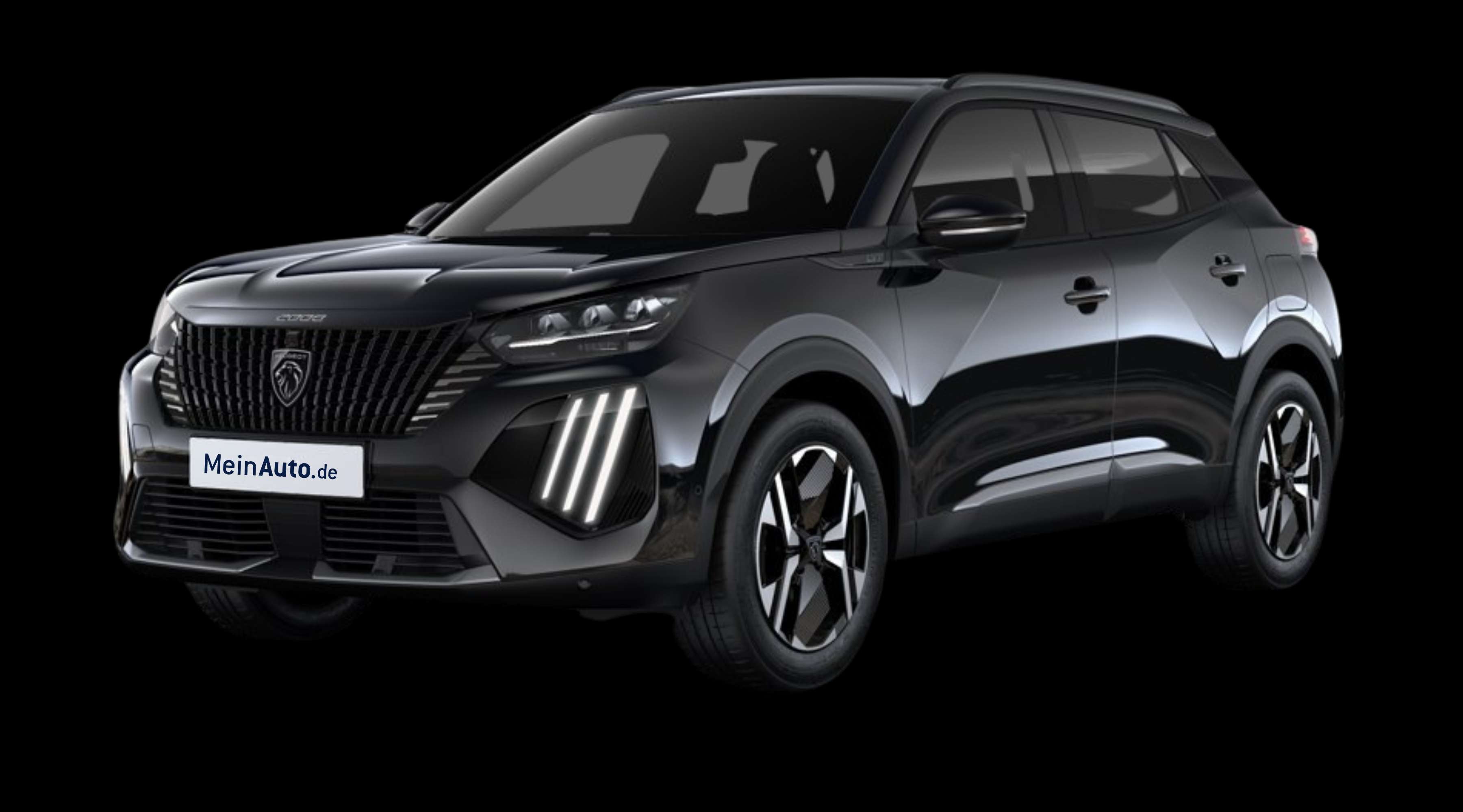 Schräge Frontansicht eines Peugeot 2008, freigestellt