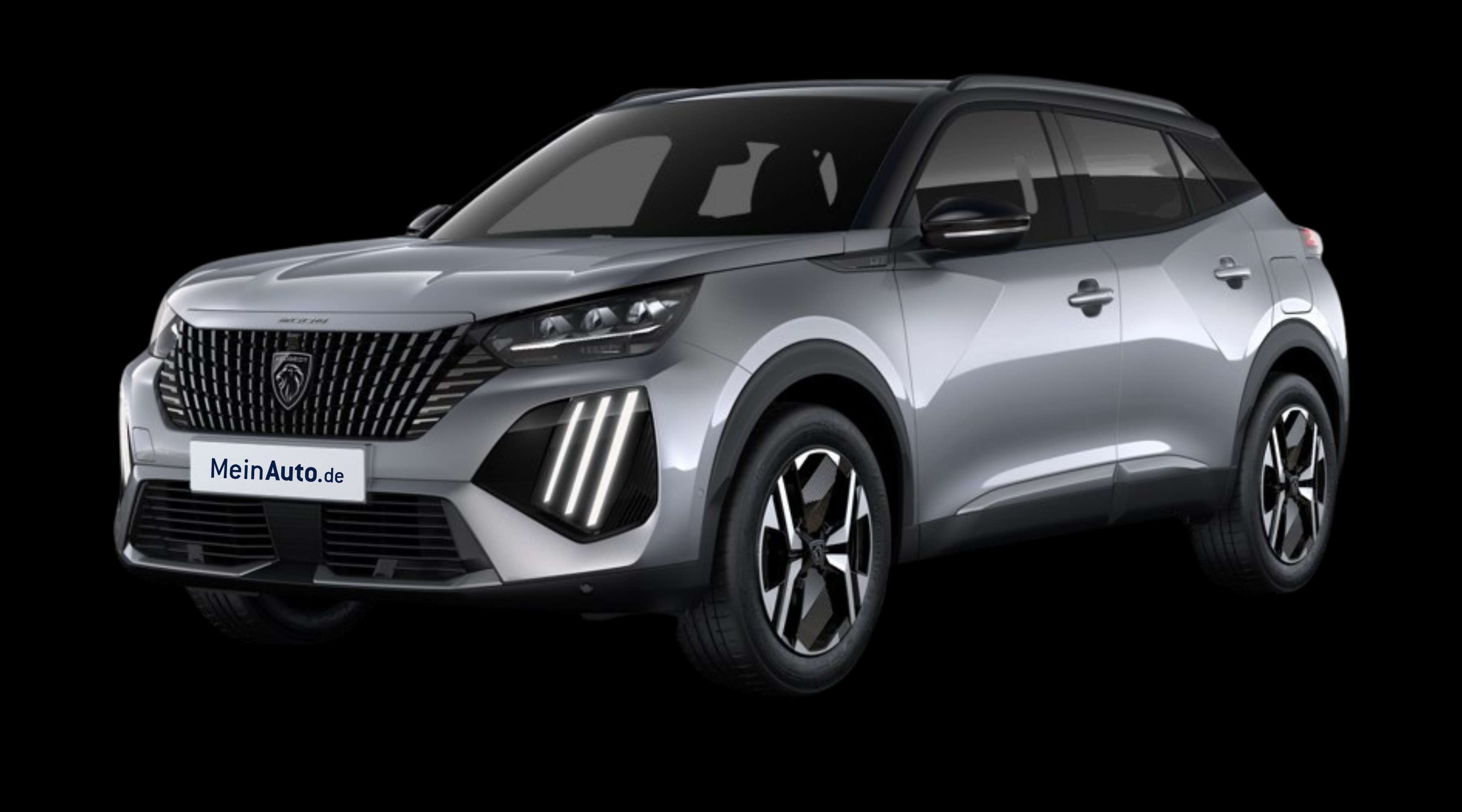 Schräge Frontansicht eines Peugeot 2008, freigestellt