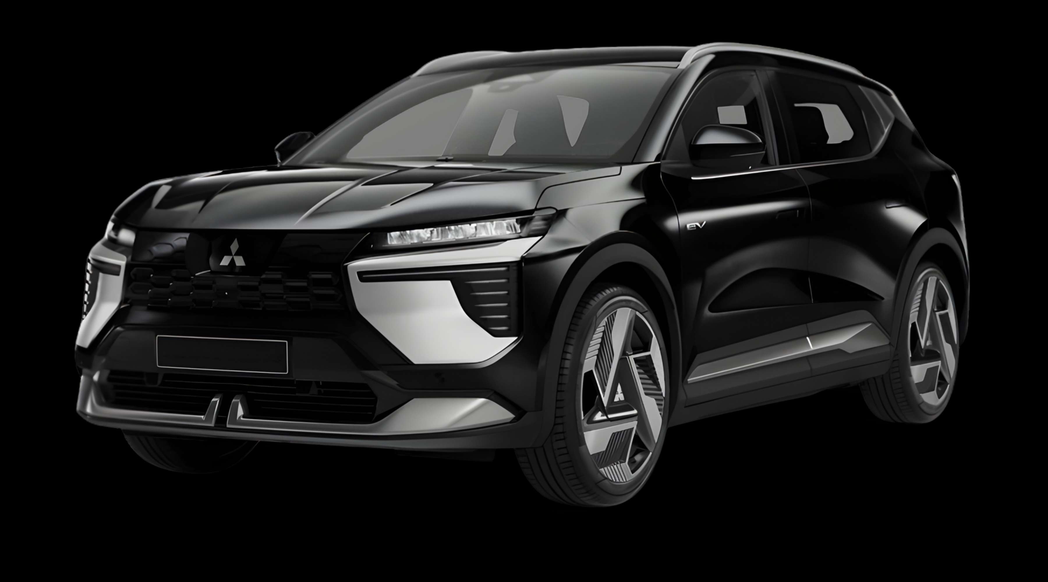 Schräge Frontansicht eines Mitsubishi Eclipse Cross, freigestellt