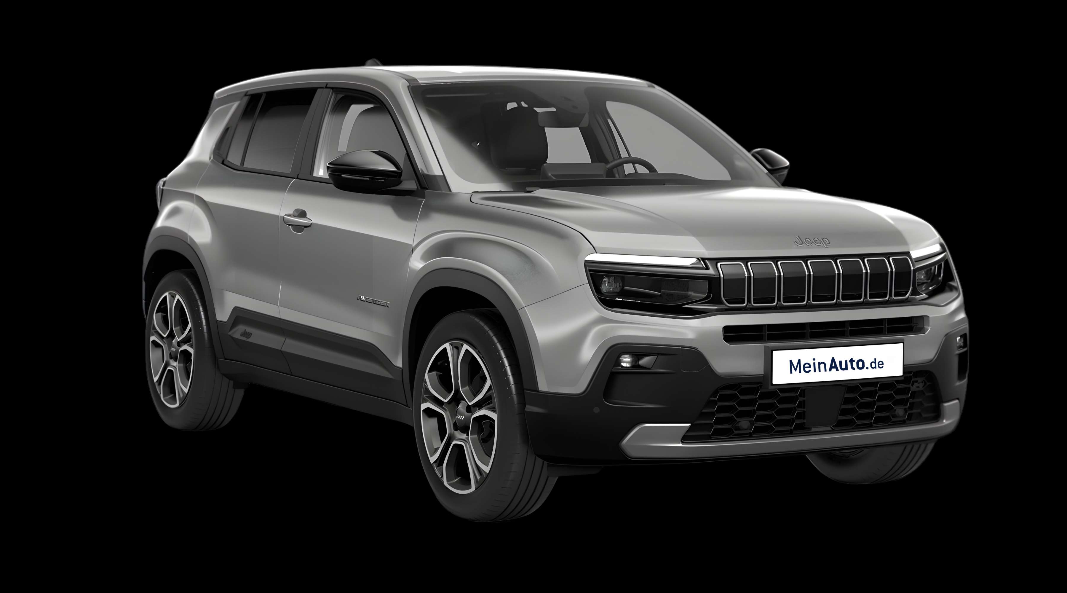 Schräge Frontansicht eines Jeep Avenger, freigestellt