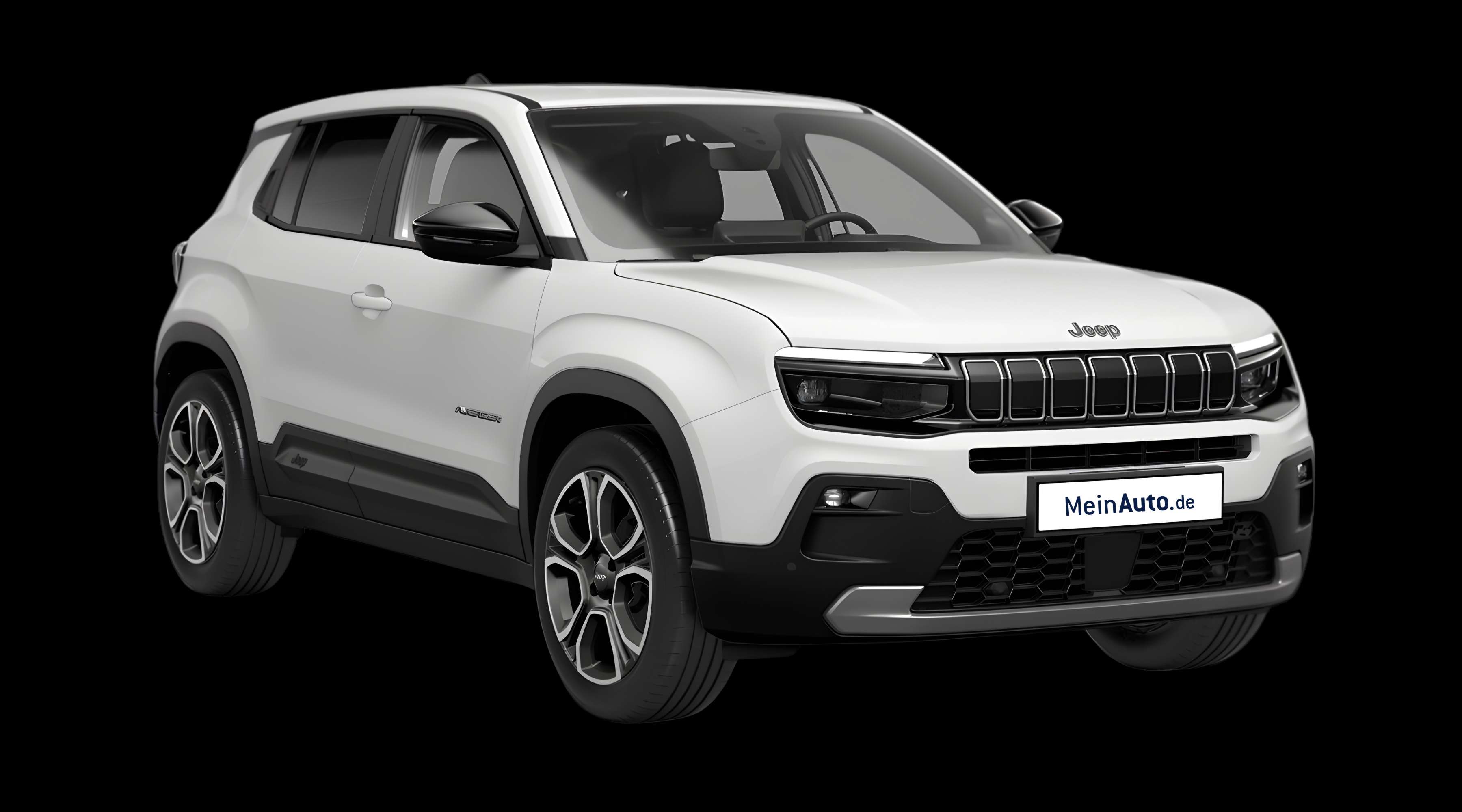 Schräge Frontansicht eines Jeep Avenger, freigestellt