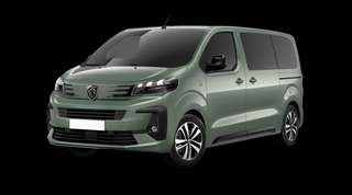 Schräge Frontansicht auf einen Peugeot Traveller Allure, freigestellt