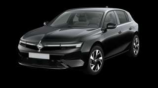 Schräge Frontansicht auf einen Opel Astra Electric GS, freigestellt