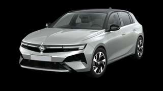 Schräge Frontansicht auf einen Opel Astra Electric GS, freigestellt