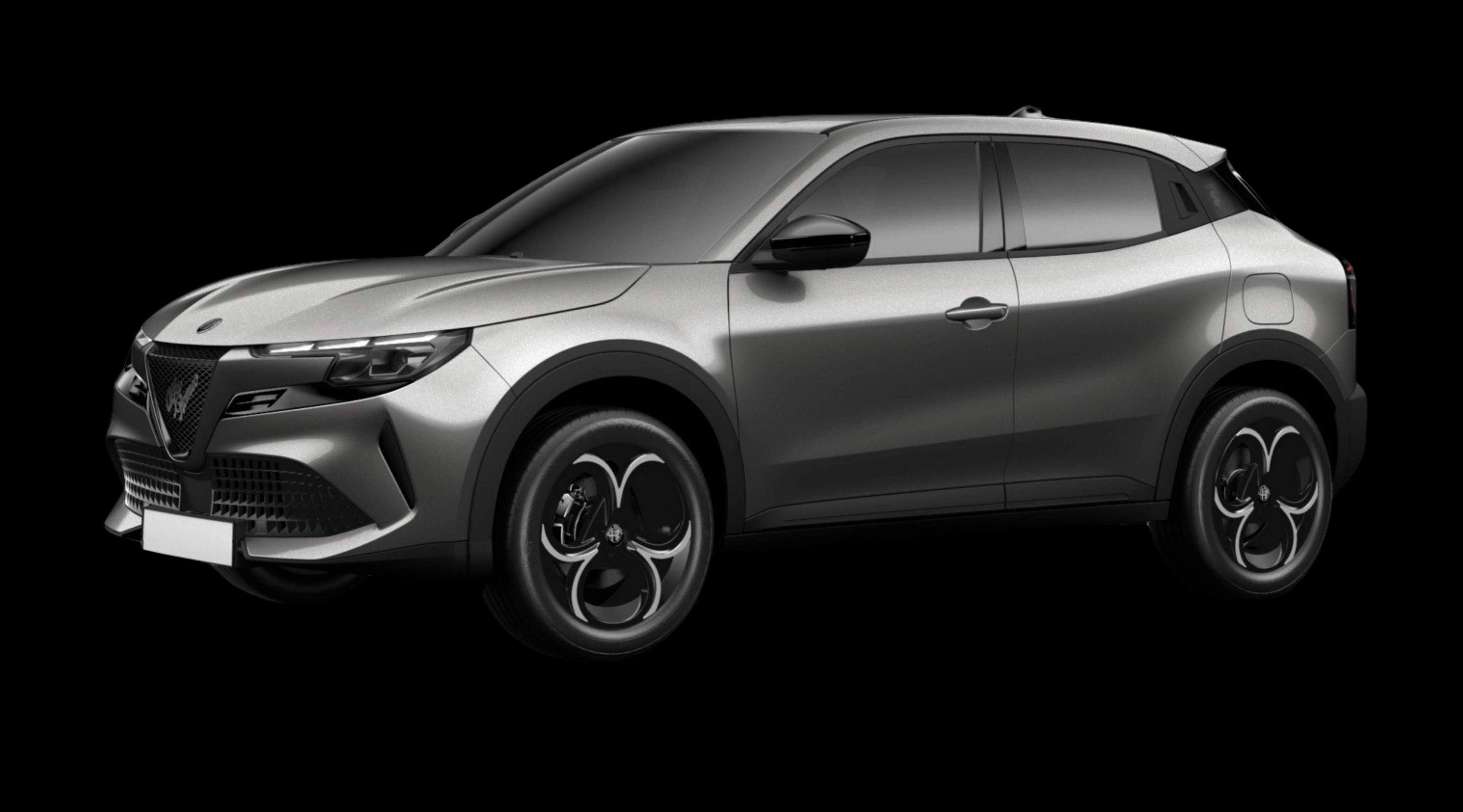 Schräge Frontansicht eines Alfa Romeo Junior, freigestellt
