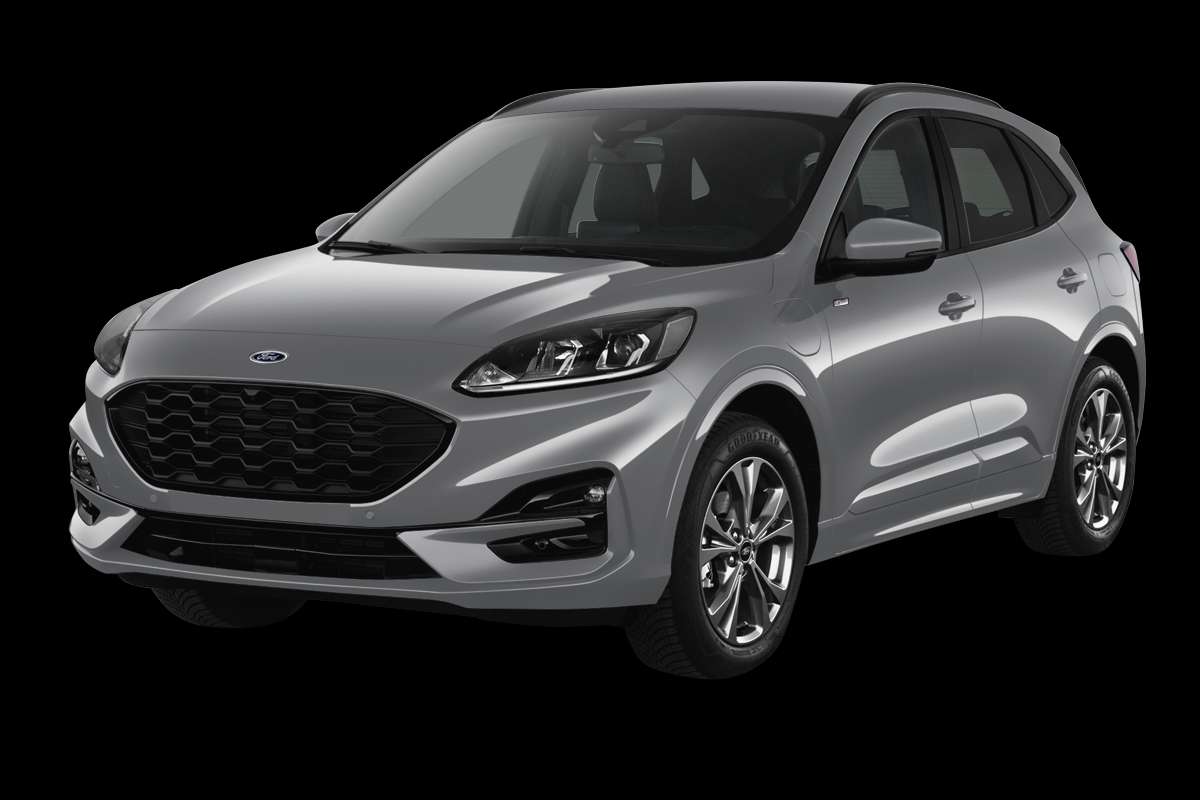 Schräge Frontansicht eines Ford Kuga, freigestellt