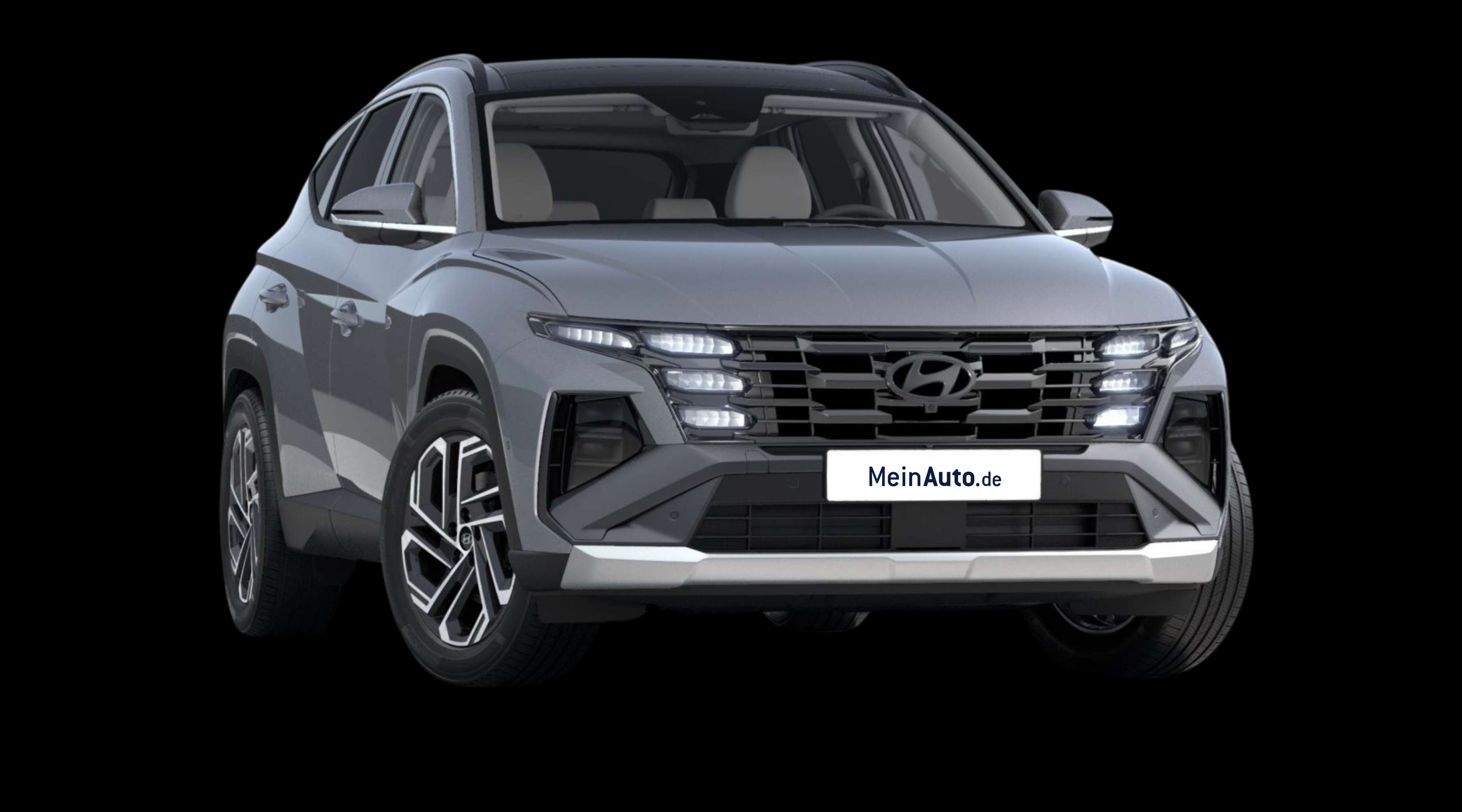 Schräge Frontansicht eines Hyundai Tucson, freigestellt