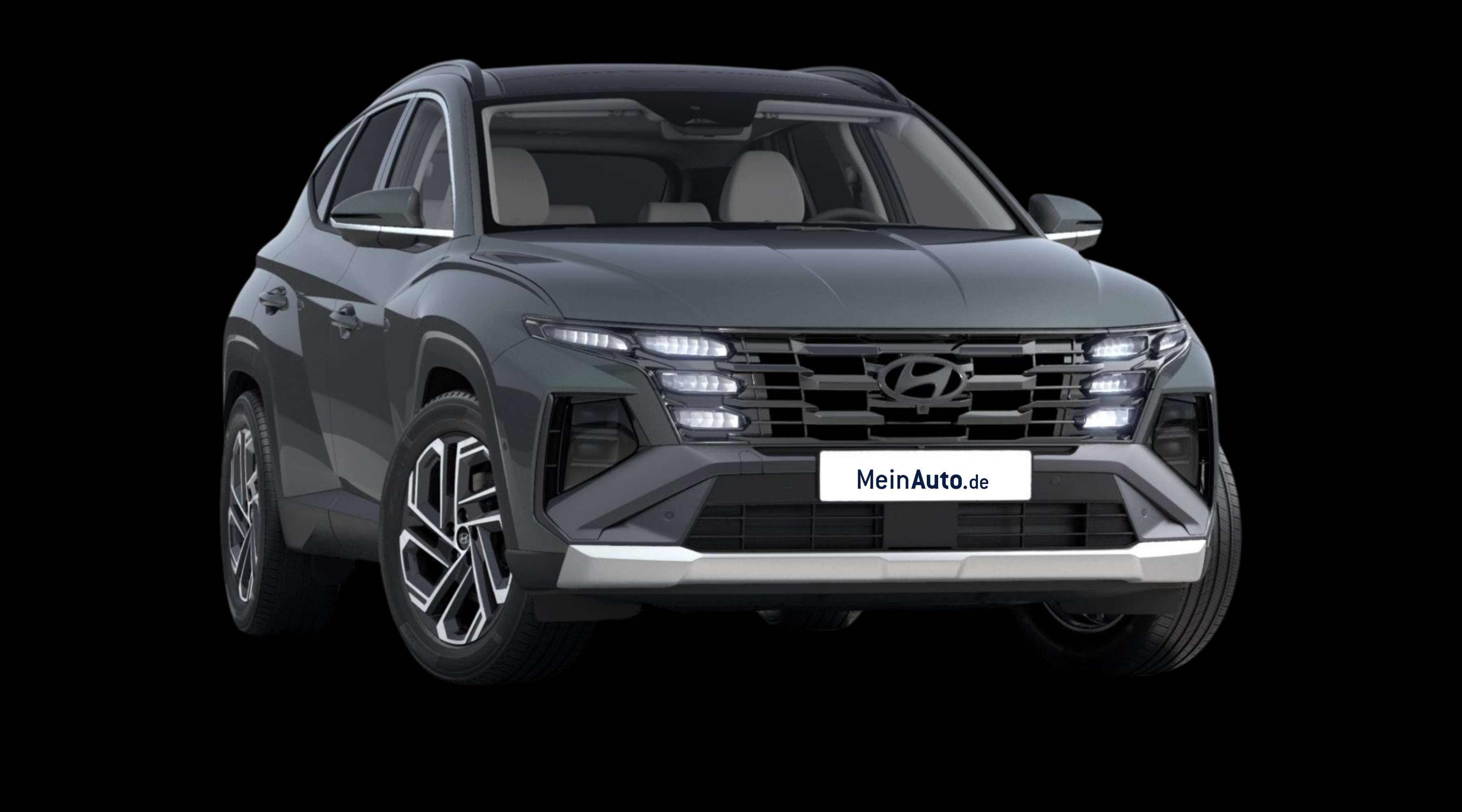 Schräge Frontansicht eines Hyundai Tucson, freigestellt