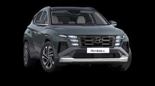 Schräge Frontansicht auf einen Hyundai Tucson Prime, freigestellt