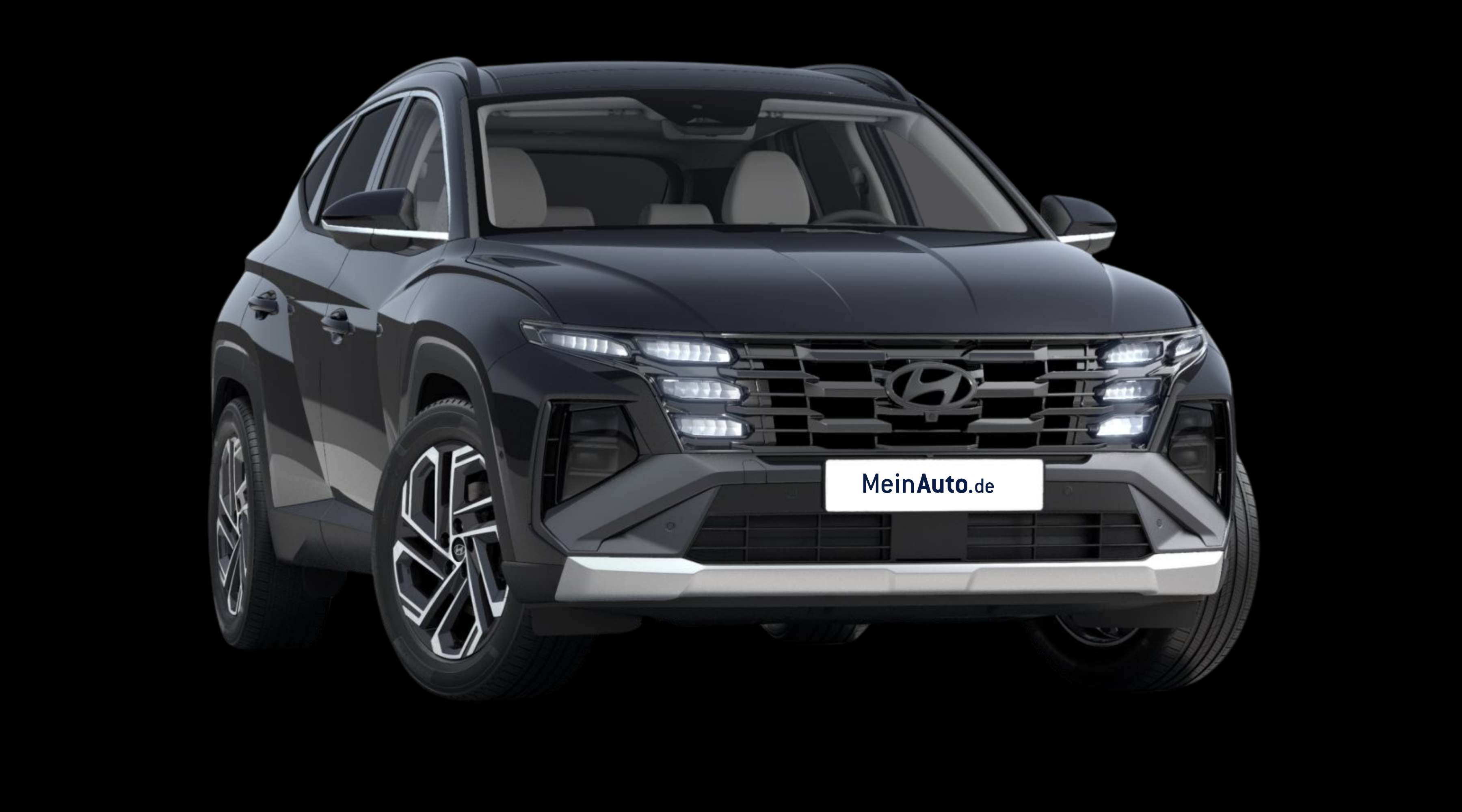 Schräge Frontansicht eines Hyundai Tucson, freigestellt