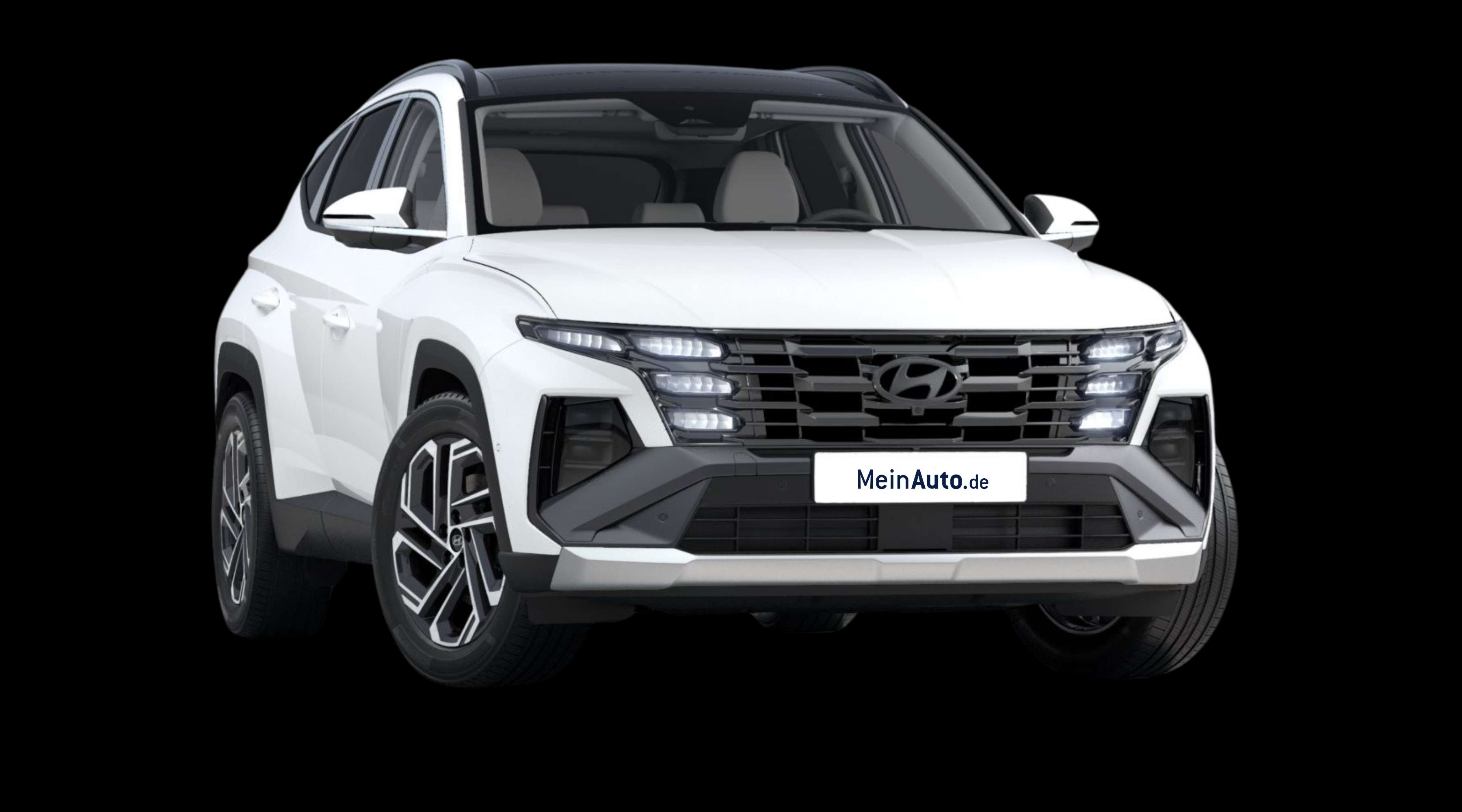 Schräge Frontansicht eines Hyundai Tucson, freigestellt