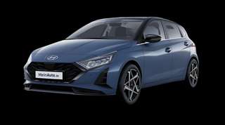 Schräge Frontansicht auf einen Hyundai i20 Prime, freigestellt