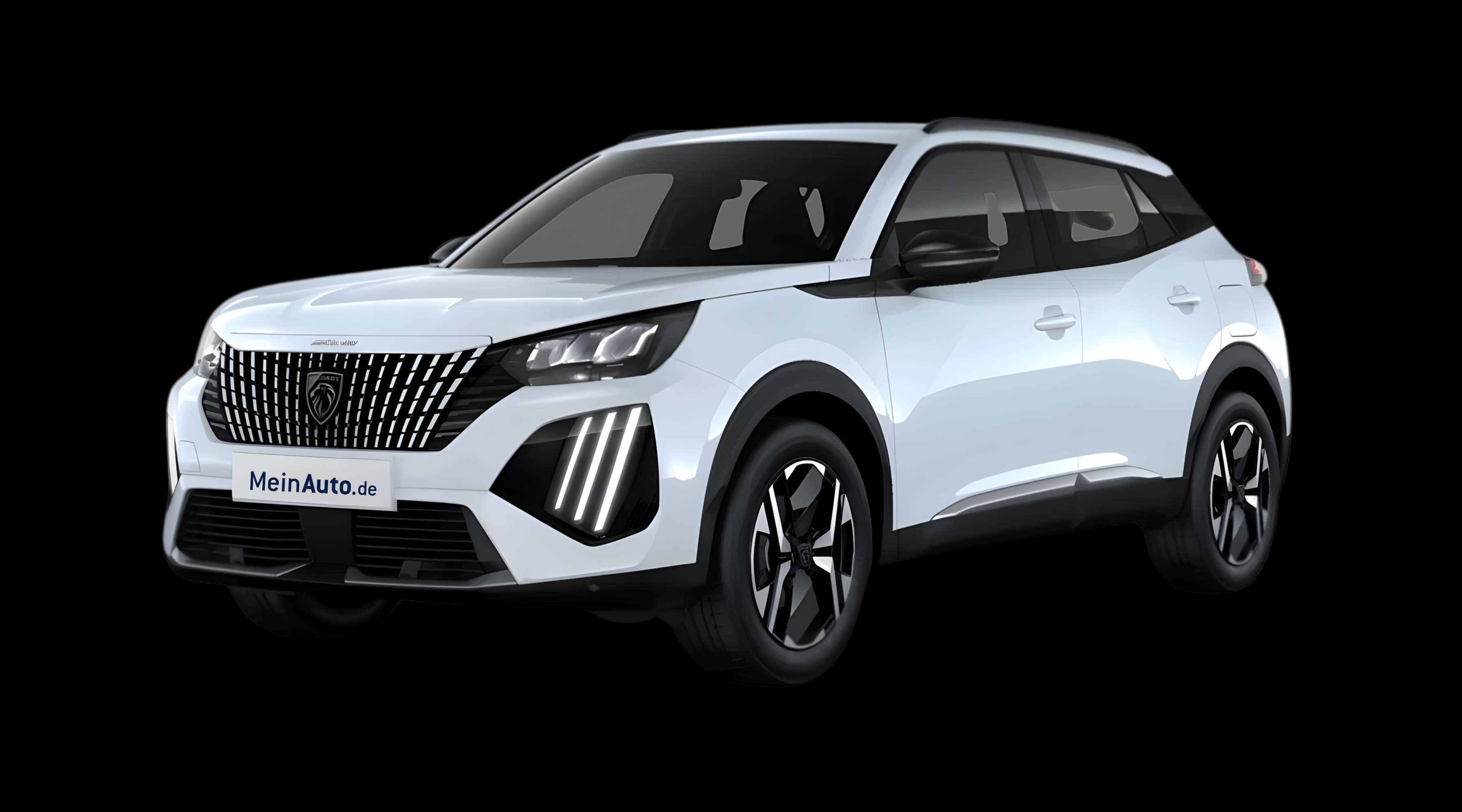 Schräge Frontansicht eines Peugeot 2008, freigestellt