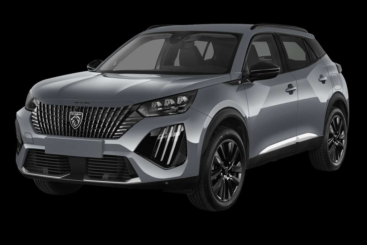 Schräge Frontansicht eines Peugeot 2008, freigestellt