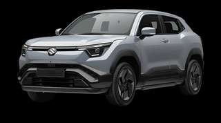 Schräge Frontansicht auf einen Suzuki e Vitara Comfort, freigestellt
