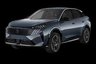 Schräge Frontansicht auf einen Peugeot 3008 GT, freigestellt