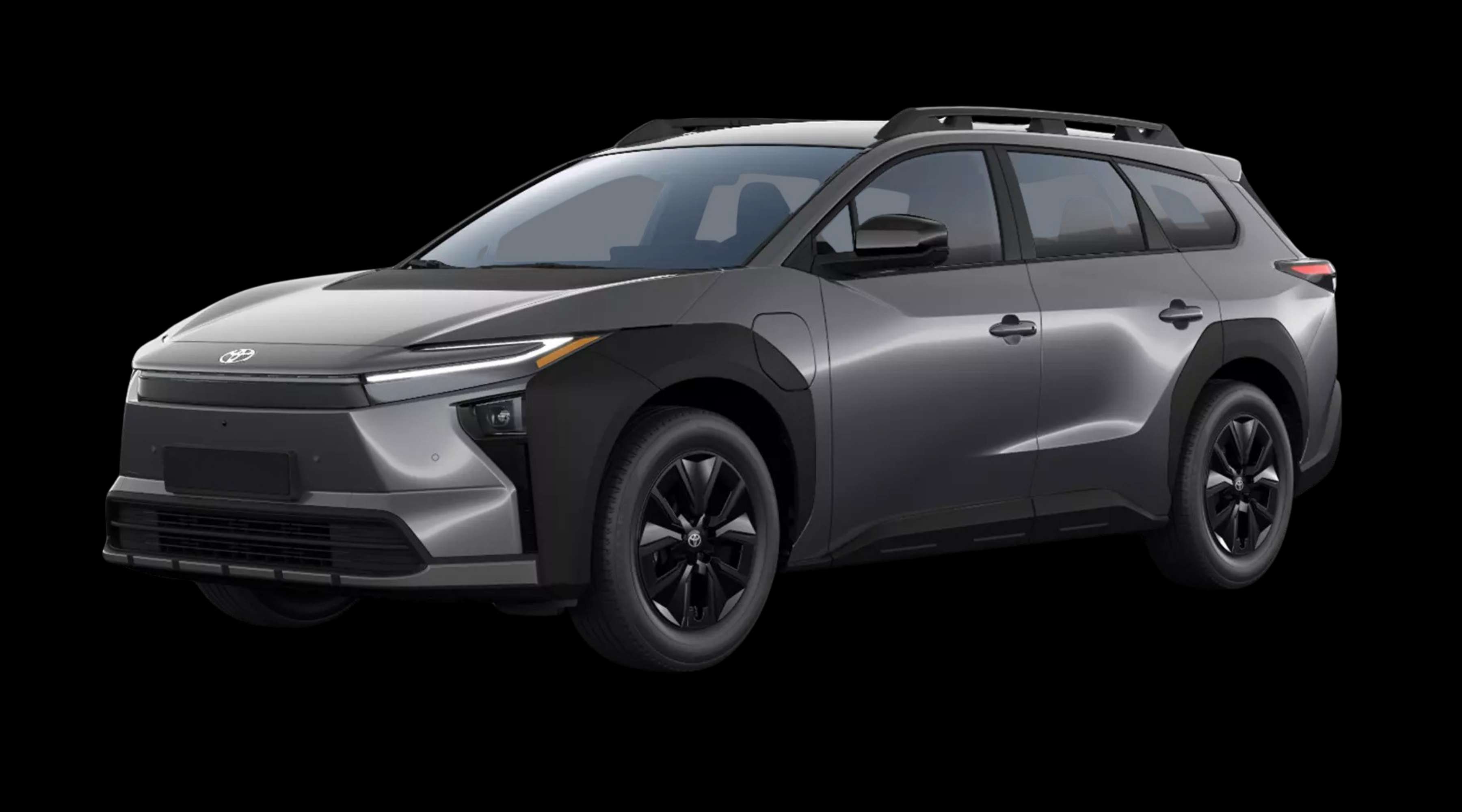 Schräge Frontansicht eines Toyota bZ4X, freigestellt