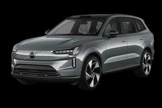 Schräge Frontansicht auf einen Volvo EX90 Core, freigestellt