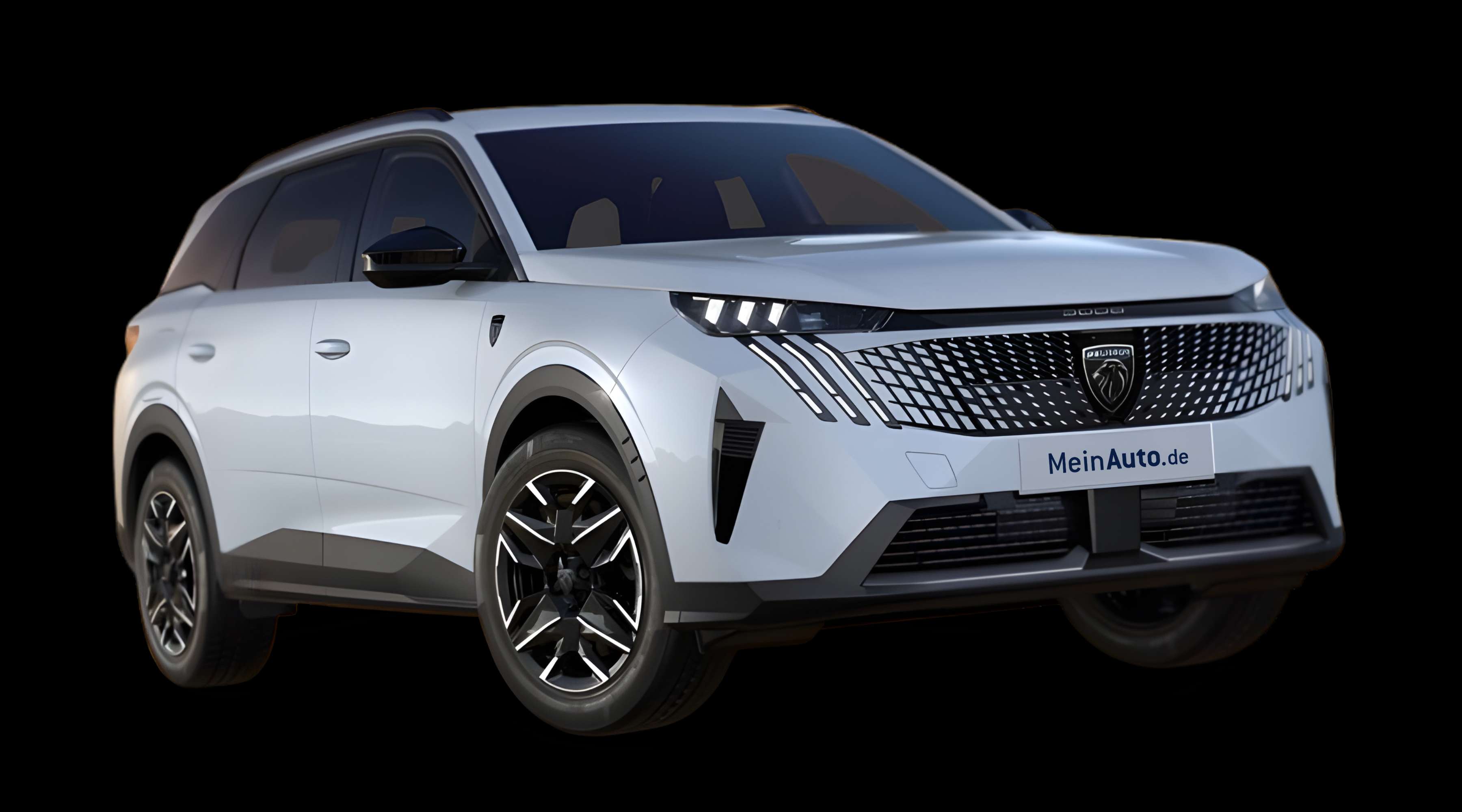 Schräge Frontansicht eines Peugeot 5008, freigestellt