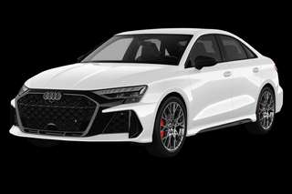 Schräge Frontansicht auf einen Audi RS3 , freigestellt