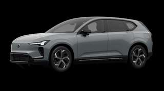 Schräge Frontansicht auf einen Volvo EX60 Plus, freigestellt