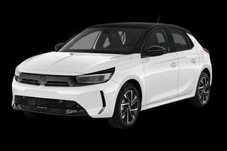 Schräge Frontansicht auf einen Opel Corsa Edition, freigestellt